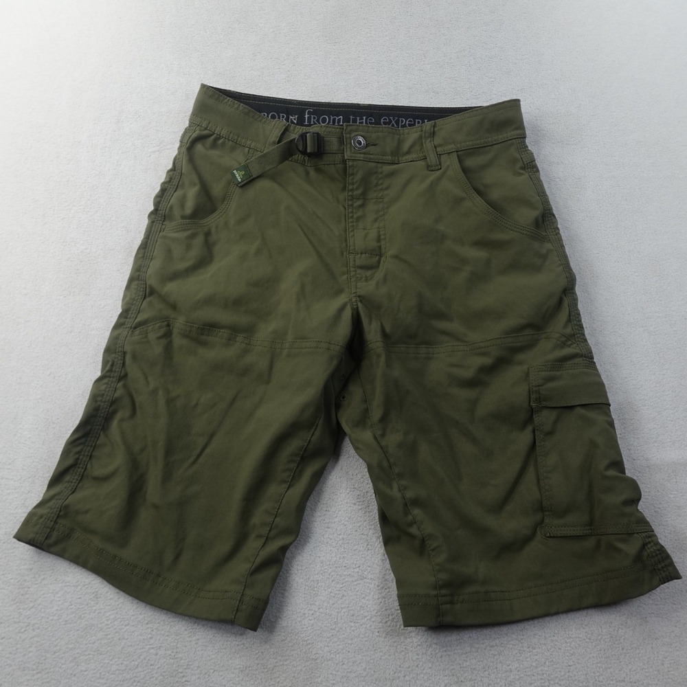 prAna Stretch Zion Shorts Mens 30 Green Cargo Hiking Climbing Outdoors 12"